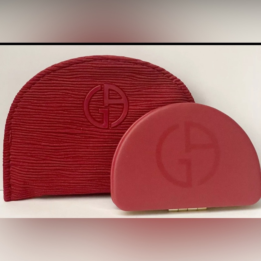 Giorgio Armani Beauty Red Compact Mirror with Pouch NEW
